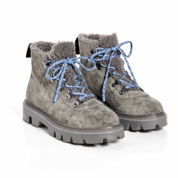 Rag & Bone Quest Shearling Boots in Grey Smoke Suede Size 36.5 / 6.5 - Picture 2 of 12